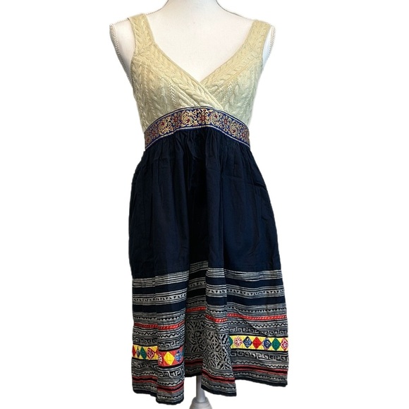 Free People Cable Knit V Neck Fit and Flare Dress - Picture 1 of 10